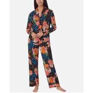 Room Service Ladies' Shawl Collar Pajamas Set tiger floral whimsical